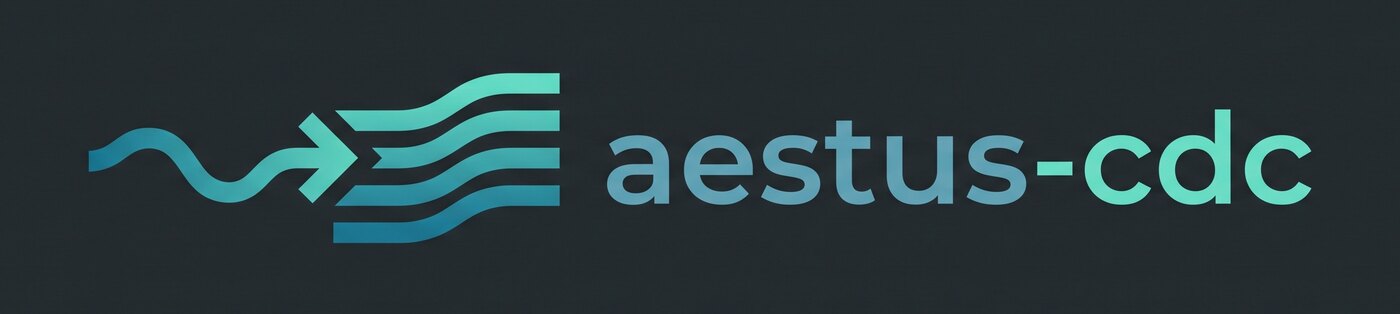 The aestus-cdc logo: a wave of change flowing into ordered streams